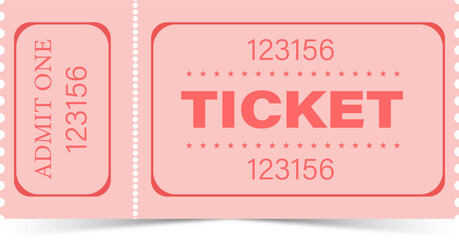 Pink admit one ticket stub 