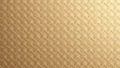 Naklejka premium Closeup of light brown woven matting with a diagonal herringbone pattern and textured surface