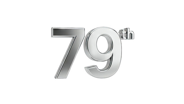 79th Anniversary Celebration - Silver Number on White Background