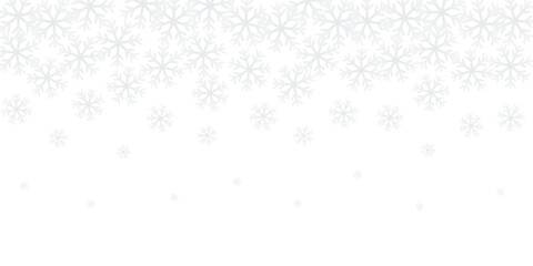 Fototapeta premium White winter background with a seamless pattern of many snowflakes with different sizes