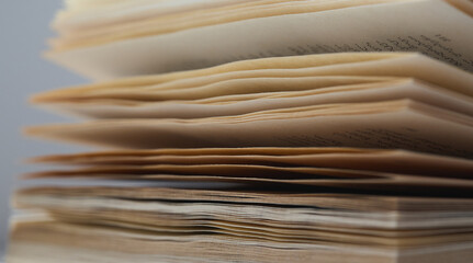 Old pages stack on top of each other in simple arrangement