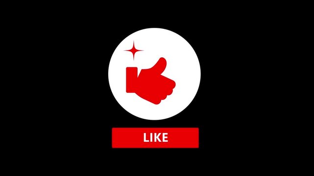 4K Premium Clean Seamless Loop Like Button Animation for Video Channel and Social Media
