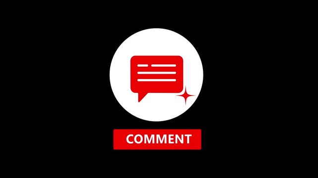 4K Premium Clean Seamless Loop Comment Button Animation for Video Channel and Social Media