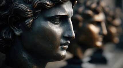 Elegant Bronze Sculptures Showcasing Fine Details Under Soft Natural Light in a Beautiful Sunlit Environment