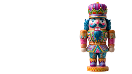 Colorful Nutcracker Figure, isolated on transparent background