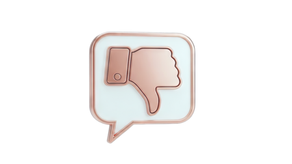 Dislike Icon in Speech Bubble on White Background