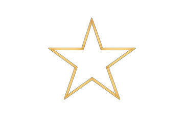 Obraz premium Golden star outline frame with metallic 3d effect, representing achievement, success, and quality, transparent background