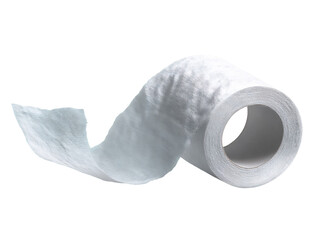 White Textured Toilet Paper Roll on Transparent Background with Subtle Lighting and Realistic Depth for Medical Supplies Illustration, PNG