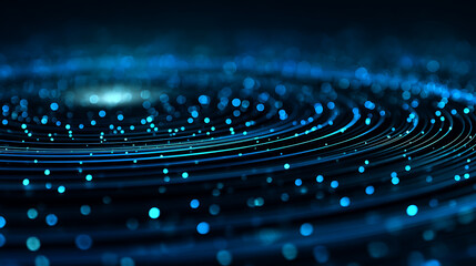 Mesmerizing blue light trails swirling in cosmic dance, creating modern technology background, dynamic energy flow, electric blue strands, futuristic, innovation