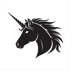 Firefly_Imagen_A black silhouette of a unicorn  125196 XrA