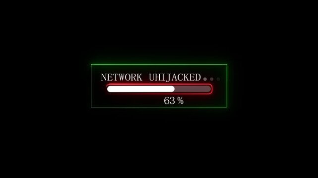 Network Hijacked Progress Bar with Neon Green Border and Red Loading Bar at 38 Percent image photo