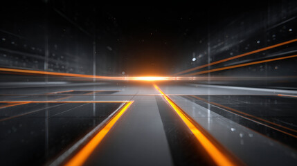 Futuristic Glowing Illustration for Advertising with Dynamic Visual Elements in a Modern Environment