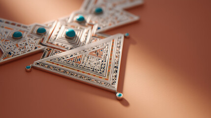 Celebrating Yennayer Amazigh New Year in Algeria with traditional ornaments and vibrant decorations on a warm textured surface