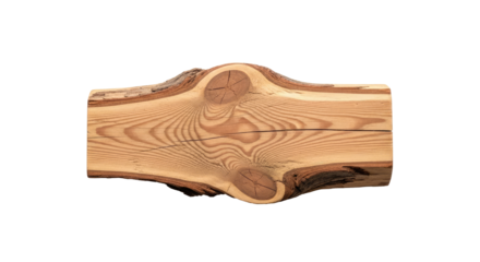 A wooden plank with a natural, rustic finish.