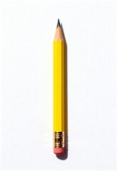 Vivid Studio Photography of a Yellow Pencil on White Background for Engaging Social Media Content