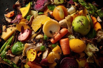 Composting food scraps time lapse showcasing the transformation of vegetable waste into nutrient-rich compost over several weeks in a garden setting