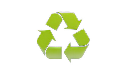Obraz premium Green Recycling Symbol on White Background