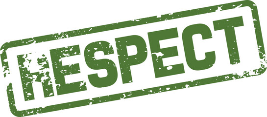 Grunge Style Green Stamp Highlighting the Word Respect for Ethics and Values