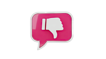 Dislike Icon in a Speech Bubble on White Background