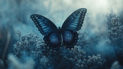 Blue Butterfly on Flowers: A Mesmerizing Display of Nature's Beauty