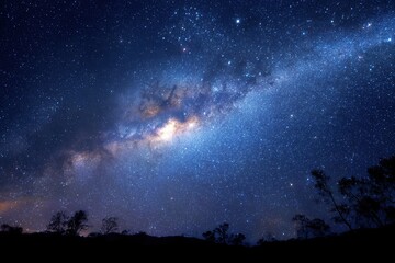 Starlit cosmos reveals a stunning cosmic galaxy on a clear night showcasing the wonders of the universe and its vast collection of stars and celestial bodies