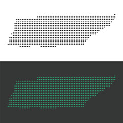 Tennessee dot map vector illustration, USA State