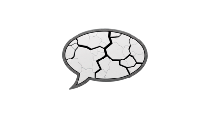 Cracked Speech Bubble Symbolizing Communication Breakdown