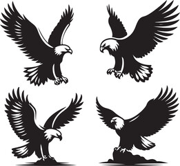 Obraz premium Birds icon silhouette vector with white background