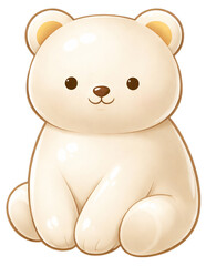 Ceramic Polar Bear Figurine Minimal Decorative Sculpture