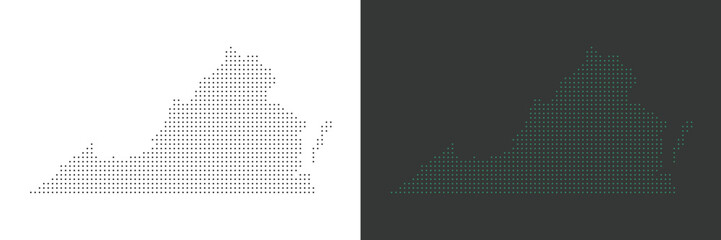 Virginia dot map vector illustration, USA State