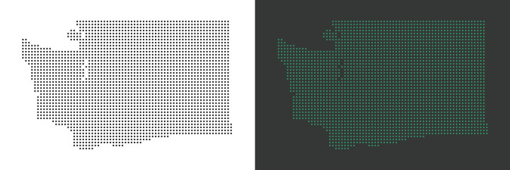 Washington dot map vector illustration, USA State