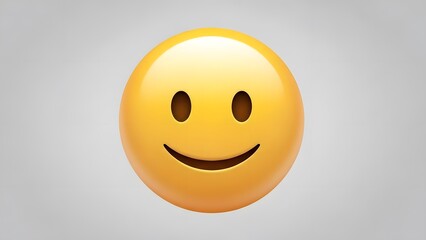 Fototapeta premium Yellow smiley face emoji suitable for social media posts, websites, presentations to convey happiness, positivity. Emotion, cheerful, digital communication graphics.