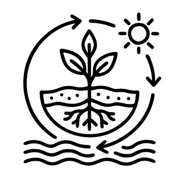 Line icon for regenerative agriculture