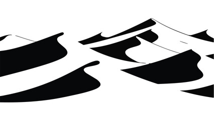 Abstract graphic of rolling sand dunes under stark light, creating a minimalist landscape.