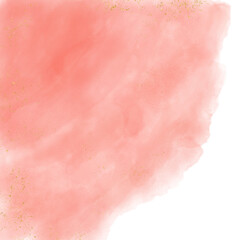 Fototapeta premium Red pink watercolor paint brush glitter gold, design template fo wedding invitation or greeting card