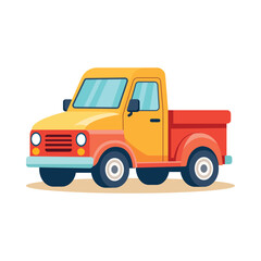 Pickup Truck Flat Vector Illustration