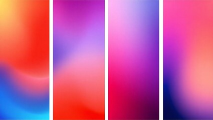 Fototapeta premium Vibrant gradient backgrounds with soft blended colors in vertical panels