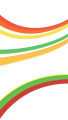 Abstract flowing colorful ribbons on a white background