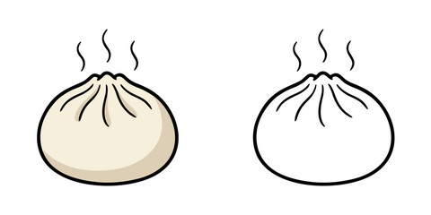 シンプルな肉まんのアイコンイラスト