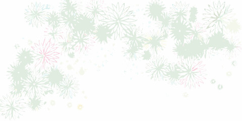 Delicate floral pattern with soft pastel colors and scattered botanical elements