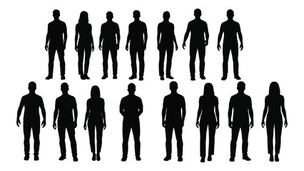 A collection of diverse human figures presented as a dark striking silhouette © BIPUL