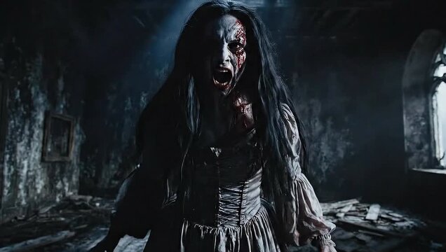 Terrifying Female Ghost Haunting an Abandoned Haunted House | Extreme Jumpscare Horror