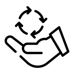 Obraz premium Hands Holding Recycling Symbol Icon 