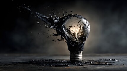 Conceptual image of a lightbulb with the world inside, representing innovation and ideas.