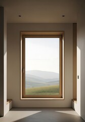 Window view of rolling hills providing an open sense of calm and peace