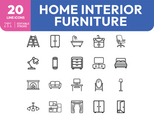 Home Interior Furniture Icons