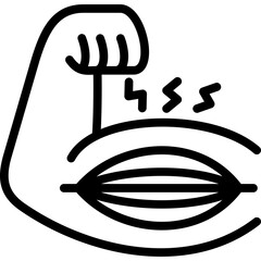muscles pain icon illustration design with outline