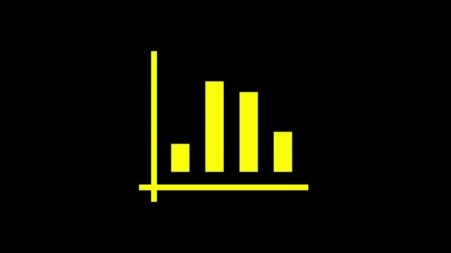 Animated bar graph chart increasing decreasing stock market business finance data