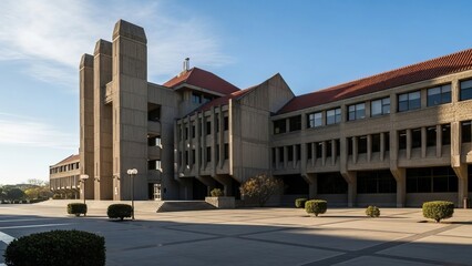 Fototapeta premium Modern Brutalist Architecture on a Sunny Day