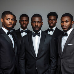 "Confident Business Team in Formal Suits Standing Together"